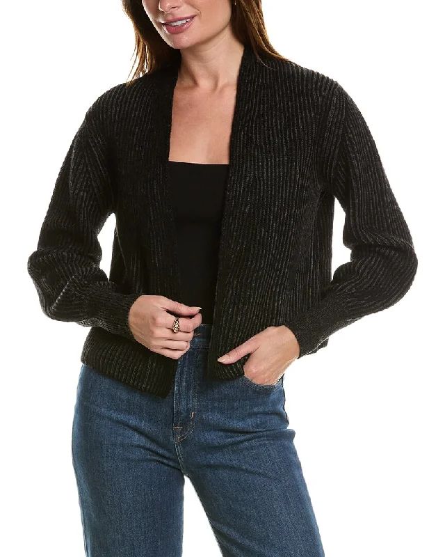 Wholesale SweatersForte Cashmere Plaited Wool & Cashmere-Blend Cardigan