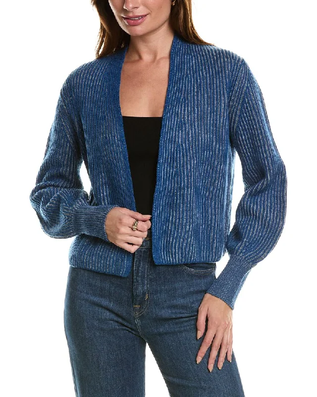 Turtle-Neck Wool SweatersForte Cashmere Plaited Wool & Cashmere-Blend Cardigan