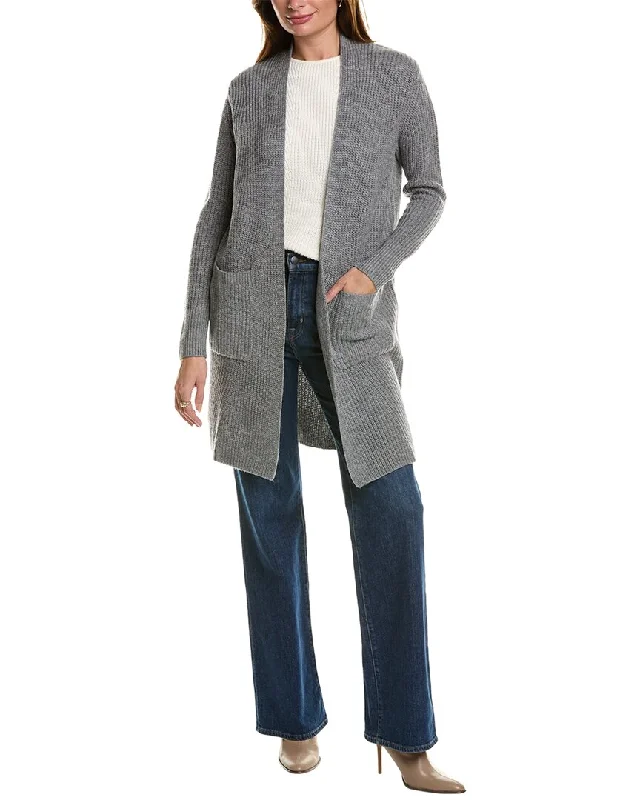 Funky SweatersForte Cashmere Rib Long Wool & Cashmere-Blend Cardigan