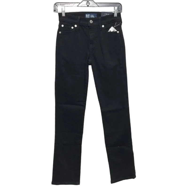 Jeans Straight By Gap In Black, Size: 0