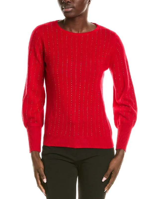 Wholesale Affordable Women's Sweaterssofiacashmere Blouson Sleeve Cashmere Sweater