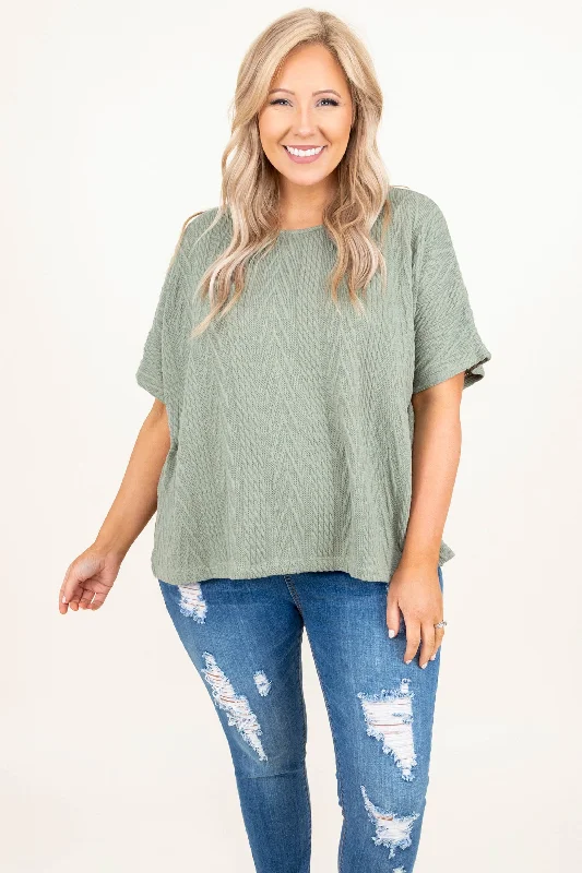 women's tops for those who love to mix and match prints and patternsTiming Of Life Top, Olive