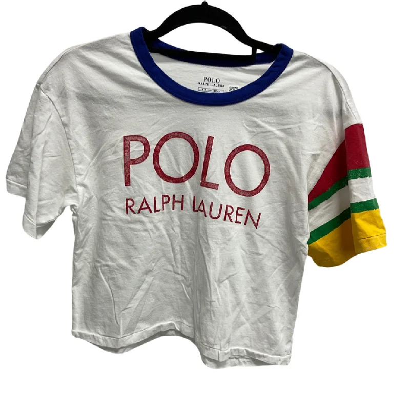 women's tops with ruffled hemsTop Short Sleeve Basic By Polo Ralph Lauren In White, Size: S