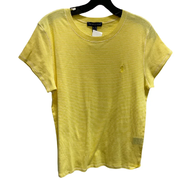 lace women's topsTop Short Sleeve Basic By Ralph Lauren In Yellow, Size: Xl