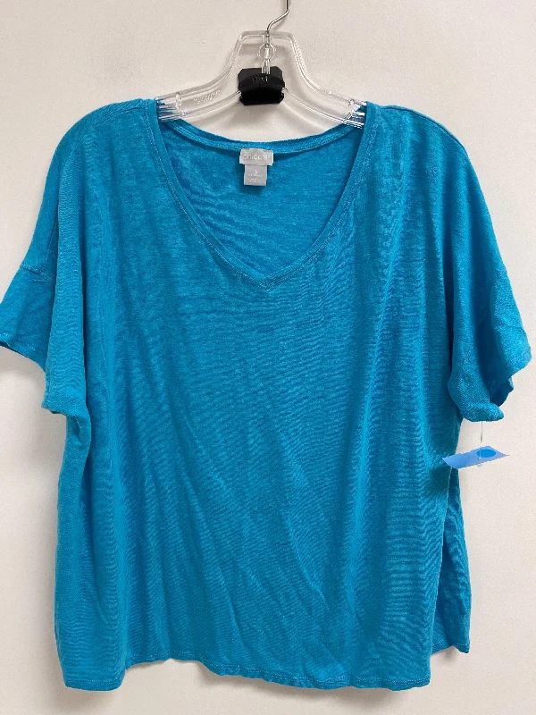 women's tops for those who love bold and vibrant colorsTop Short Sleeve By Chicos In Blue, Size: Xl