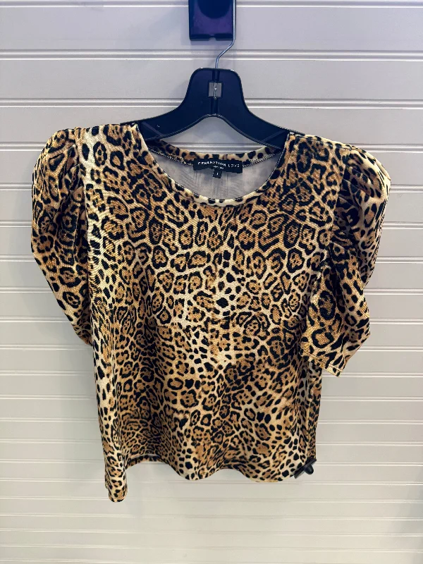 women's tops for creating capsule wardrobesTop Short Sleeve By Generation Love  In Animal Print, Size: S