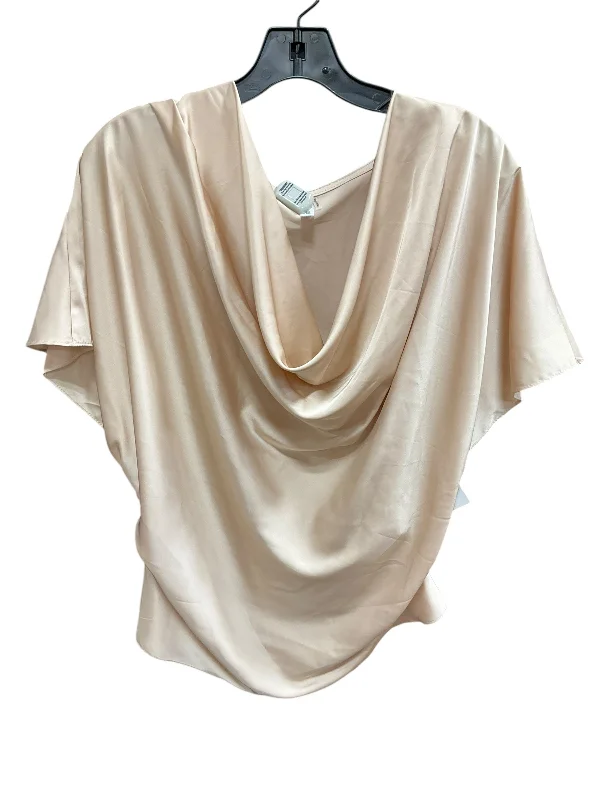 women's tops for minimalist aestheticsTop Short Sleeve By Glam In Beige, Size: L