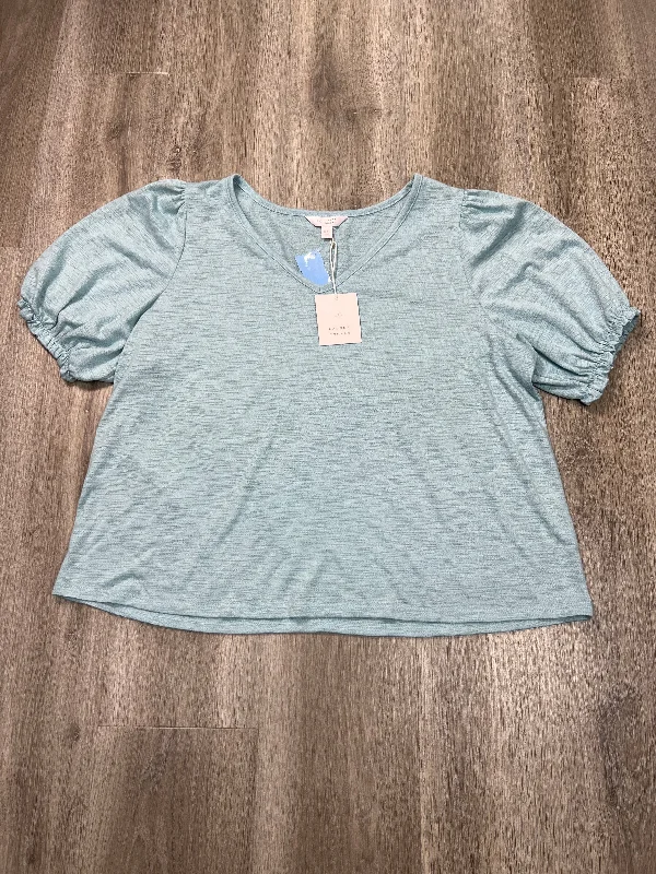 elegant women's topsTop Short Sleeve By Lc Lauren Conrad In Blue, Size: Xxl