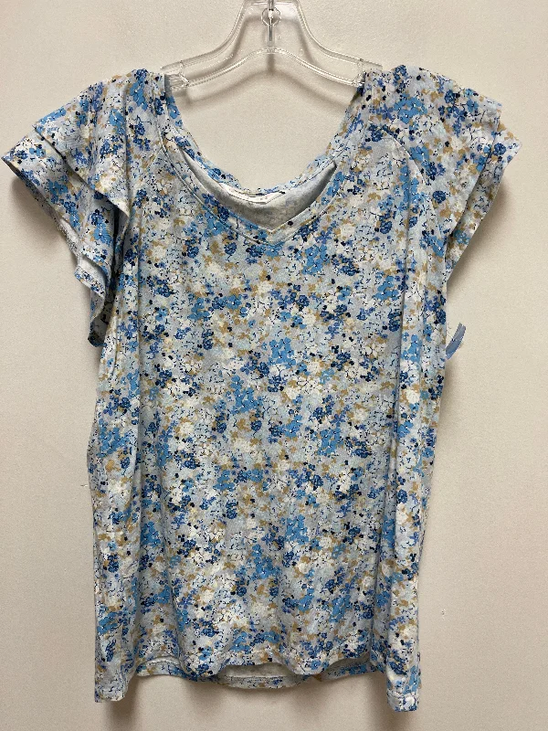 women's tops with sleeveless designsTop Short Sleeve By Lc Lauren Conrad In Floral Print, Size: L