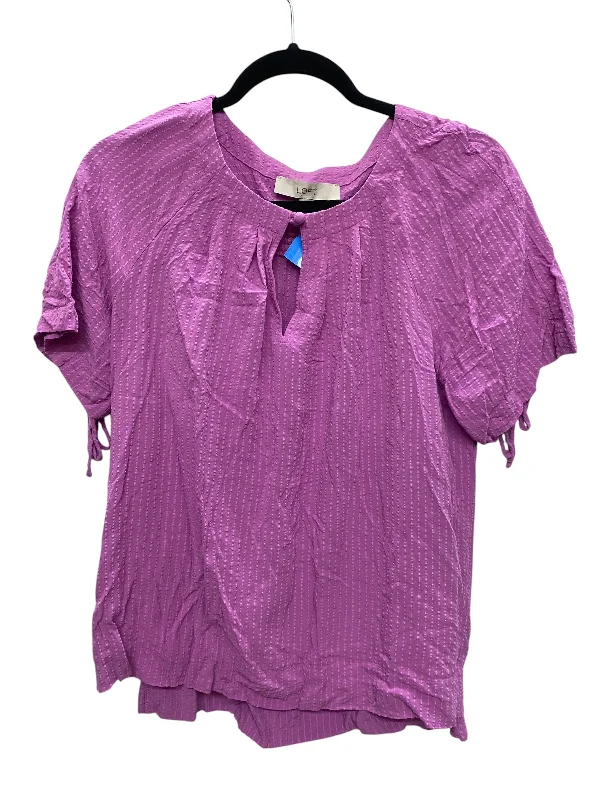 women's tops for minimalist aestheticsTop Short Sleeve By Loft In Purple, Size: M