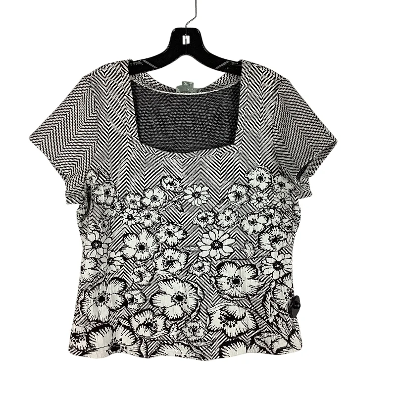 women's tops with sequin embellishmentsTop Short Sleeve By Maeve In Floral Print, Size: Xl