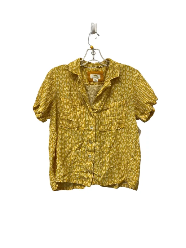 women's tops made from cottonTop Short Sleeve By Maeve In Yellow, Size: S