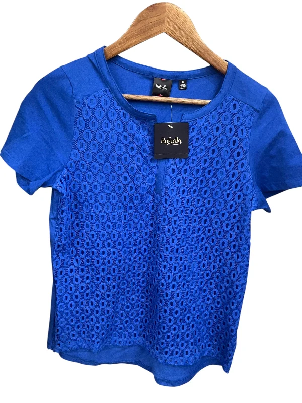 affordable women's topsTop Short Sleeve By Rafaella In Blue, Size: M