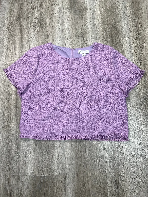 affordable women's topsTop Short Sleeve By She + Sky In Purple, Size: L