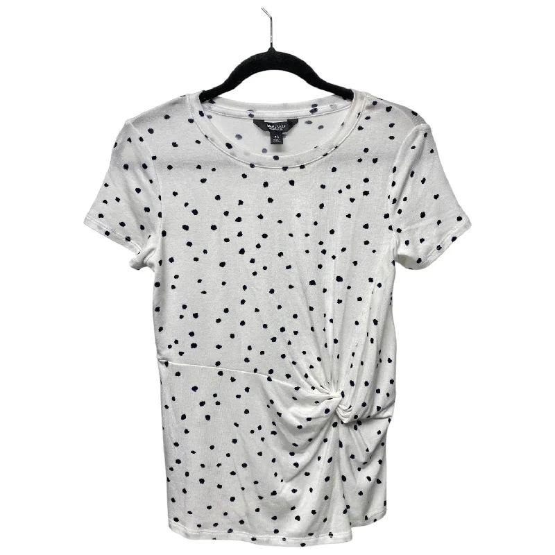 women's tops with beading accentsTop Short Sleeve By Simply Vera In Polkadot Pattern, Size: Xs