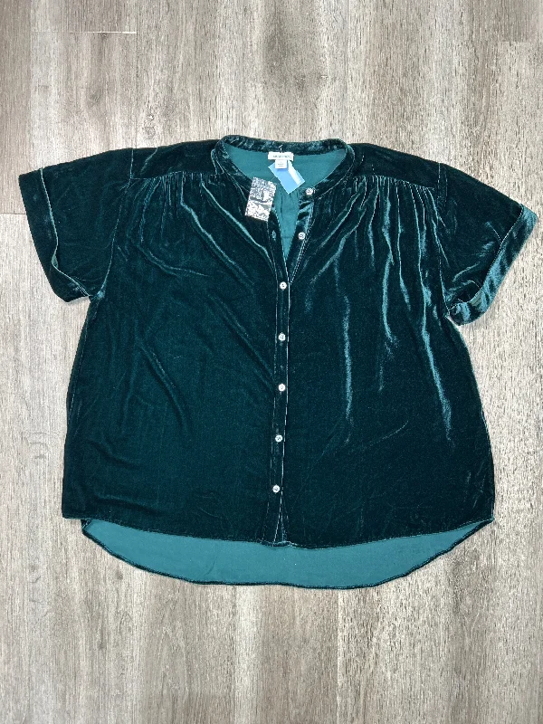 women's tops for smart casual looksTop Short Sleeve By Sundance In Green, Size: L