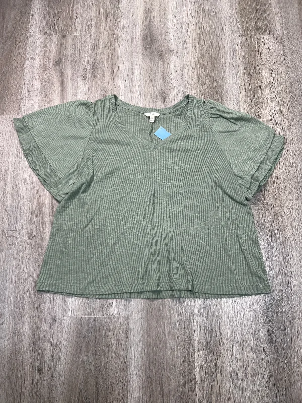 tank tops for womenTop Short Sleeve By Terra & Sky In Green, Size: 1x