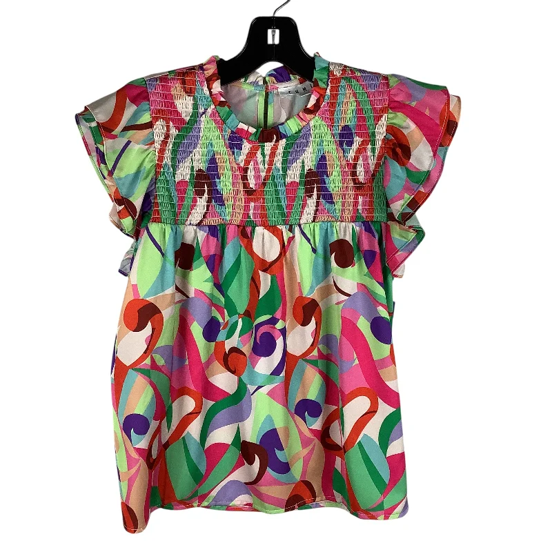 satin women's topsTop Short Sleeve By Thml In Multi-colored, Size: Xs