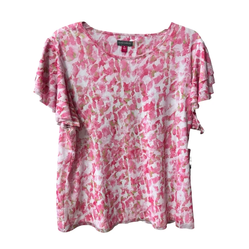 women's tops for layeringTop Short Sleeve By Vince Camuto In Pink, Size: Xl