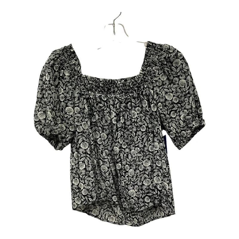 women's tops with bell sleevesTop Ss By Loft In Black & White, Size:S